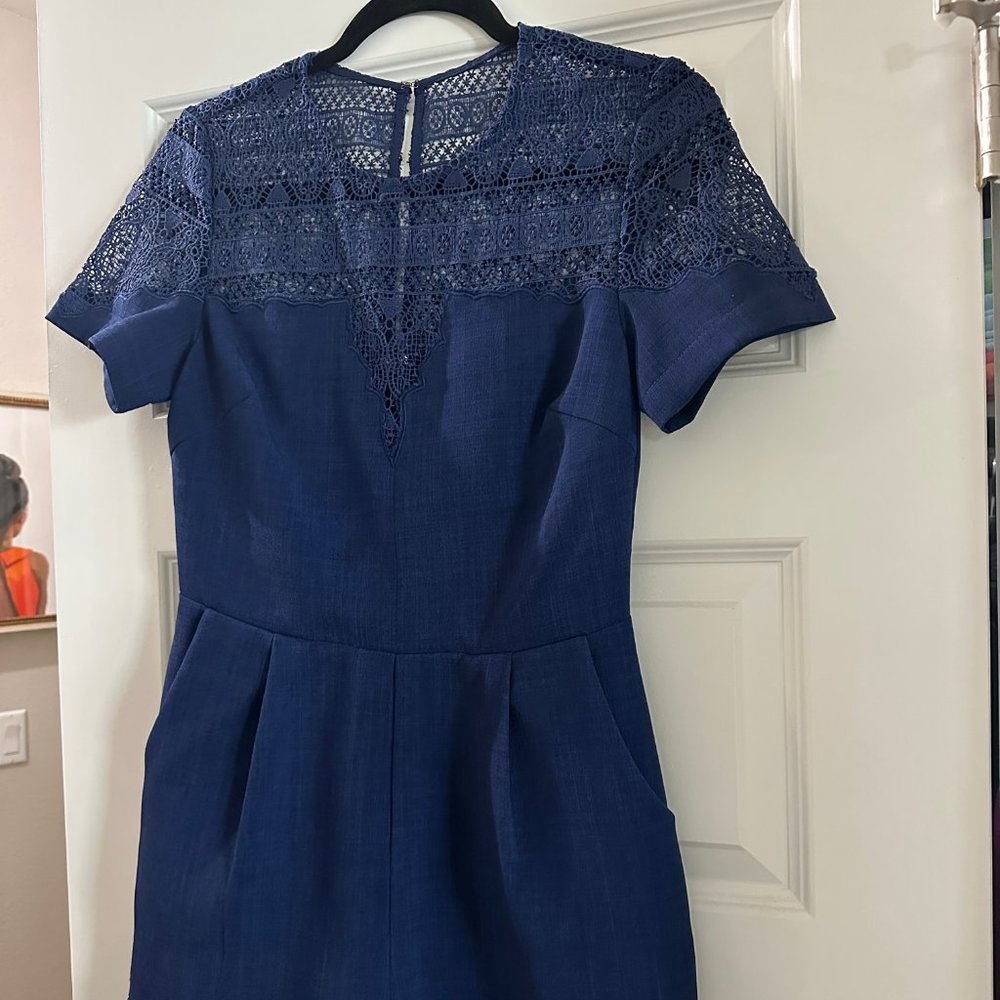 Adelyn Rae Navy Lace Romper Size Small